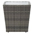thumbnail image 3 of Mesa de té VidaXL Outdoor compacta de poliratán gris con tapa de cristal, 3 of 7