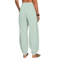 thumbnail image 5 of Green Women's Casual Pants, Elastic Solid Women Pockets Long Pants Waist Casual Loose Trousers Pants Pants,Women's Casual Pants XL, 5 of 9