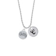 thumbnail image 2 of Delight Jewelry Silvertone Giddy Circle Silvertone Script Initial Disc - C - Charm Necklace, 20"+3", 2 of 4