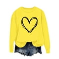 thumbnail image 4 of BLVB Womens Crewneck Sweatshirt Heart Print Long Sleeve Cute Pullover Loose Lightweight Fall Tops Valentine's Day Gifts, 4 of 5