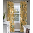 thumbnail image 4 of Yellow Botanical Sheer Curtains 84 Inch Length 2 Panels Set for Living Room/Bedroom, Spring Floral Summer Lemon Birds Kitchen Curtains Grommet Semi-Sheer Curtains Drapes Window Treatments 52"x84"x2, 4 of 7