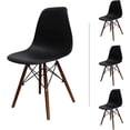 thumbnail image 1 of Set 4 Sillas Réplica Patas Nogal, Sillas de Comedor Estilo Negro, 1 of 3