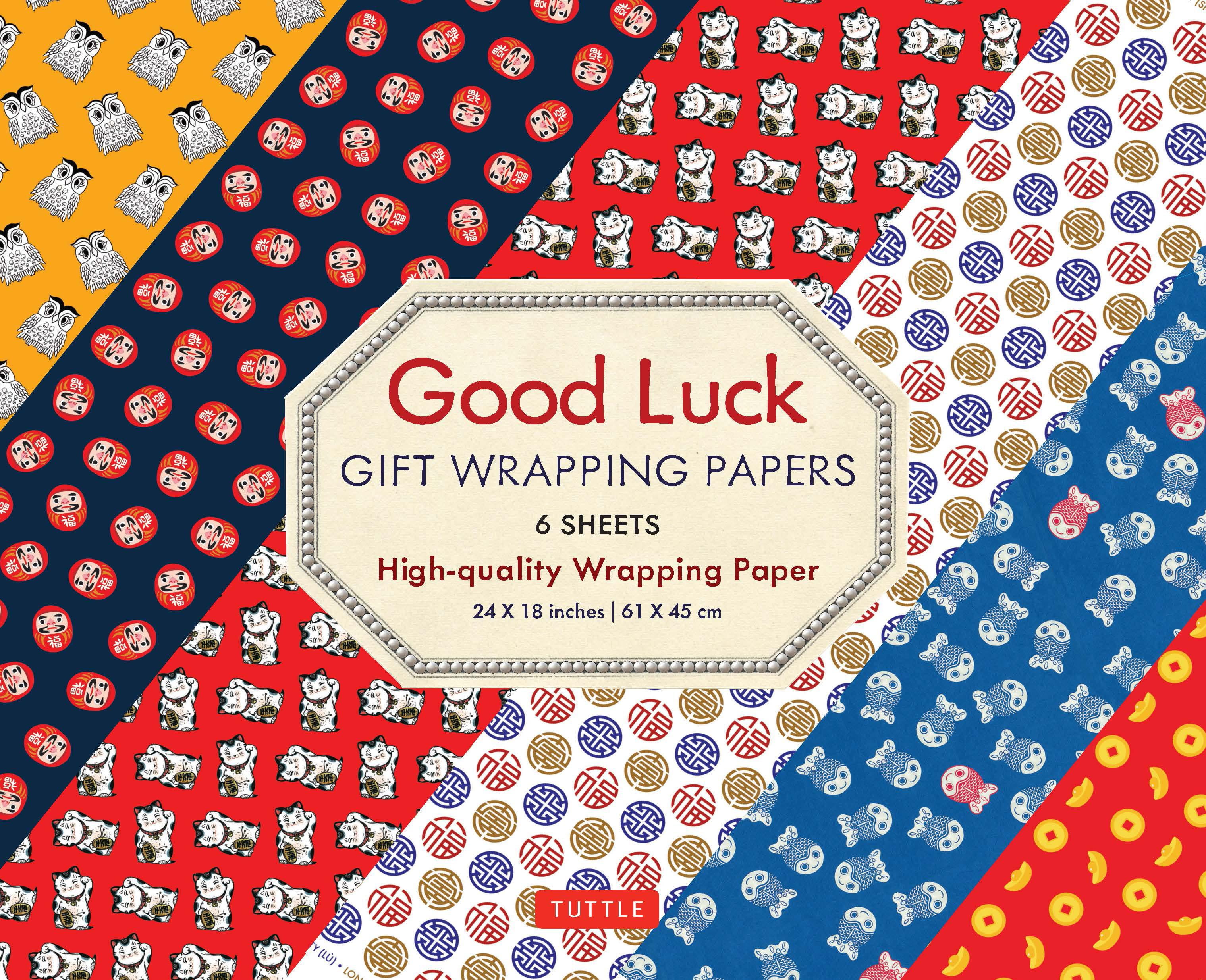 Good Luck Gift Wrapping Papers 6 Sheets HighQuality 24 X 18 Inch (61