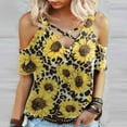 thumbnail image 2 of AMERTEER Blouse Décontractée à Manches Courtes Imprimée 3D Col en V Sexy pour Femmes, 2 of 6