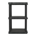 thumbnail image 3 of (3 pack) Hyper Tough 3 Shelf Plastic Shelving Unit 12" (D) x 20.07" (W) x 32" (H), Black, 3 of 11