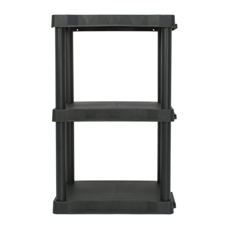 Hyper Tough Black Plastic 3-Tier 32 H x 20.07 W x 12 D, 150lb Total Capacity