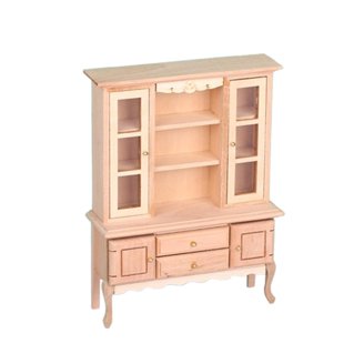 Set De Salle à Manger Miniature En Bois Acajou - Échelle 1:12, Avec Buffet, Pour Maison De Poupée