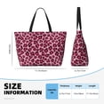 thumbnail image 4 of Honeii Rose Leopard Print for Tote Bag with Adjustable Strap,Beach Bag, Waterproof Sandproof Beach Tote Bag, Large Capacity Foldable Beach Bags, 4 of 7