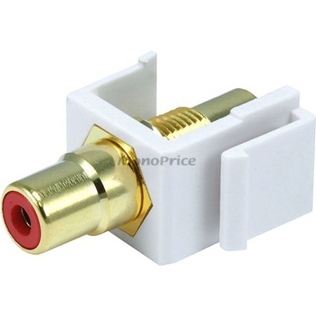 UPC: 0844660065487 | Monoprice Modular RCA Coupler Keystone Jack – White With Red Center