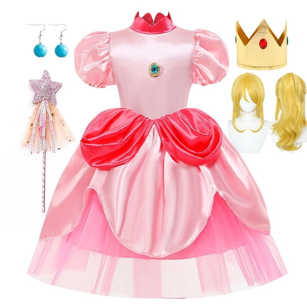 Vestido de princesa Peach Cosplay para niñas, disfraz de juego, Halloween ix, trajes de escenario, ropa de carnaval para niños zhangyuxiang unisex