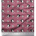 thumbnail image 1 of Soimoi Cotton Cambric Fabric Football & Pointer Dog Print Fabric by The Yard 56 Inch Wide, 1 of 1