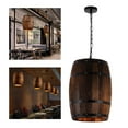 thumbnail image 4 of Vintage Wood Barrel Shade Pendant Light Retro Style Adjustable Chain Hanging Lights Creative Unique Ceiling Pendant Light Fixtures Rustic Lamp, 4 of 8