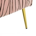 thumbnail image 6 of Accent Chair, Curved Tufted Accent Chair with Metal Gold Legs, Velvet Upholstered Arm Club Leisure Modern Chair for Living Room Bedroom Patio, Mid-Century Comfy Reading Chair, Pink, 6 of 7