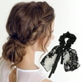thumbnail image 3 of Unique Bargains 1 Pc Fashion Ribbon Scrunchies Hair Elastic Band white flower, 3 of 5