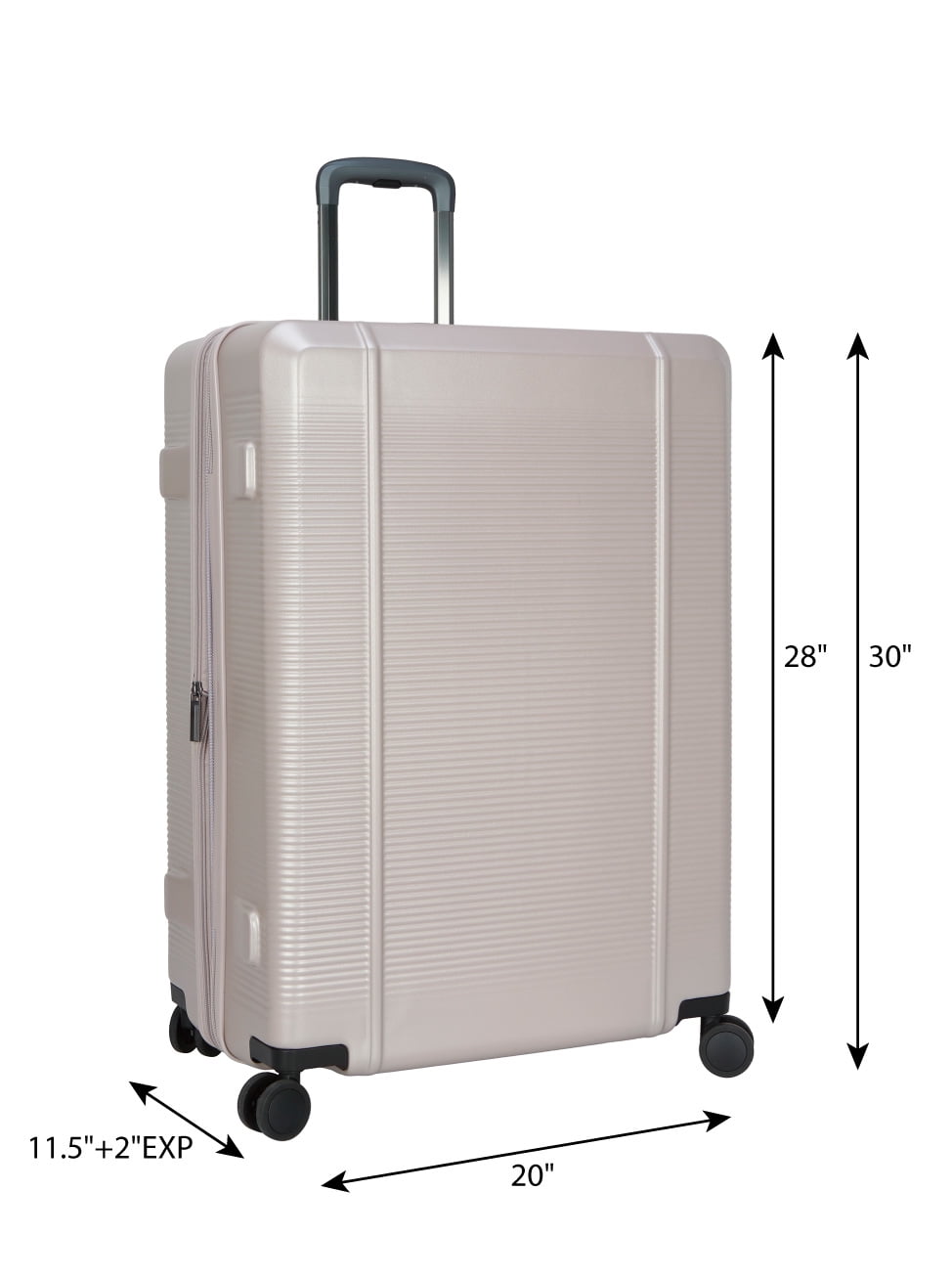 btL 28-inch Checked Expandable Hardside Upright Luggage With 360-Spinner Wheels and Divider Pockets, Taupe