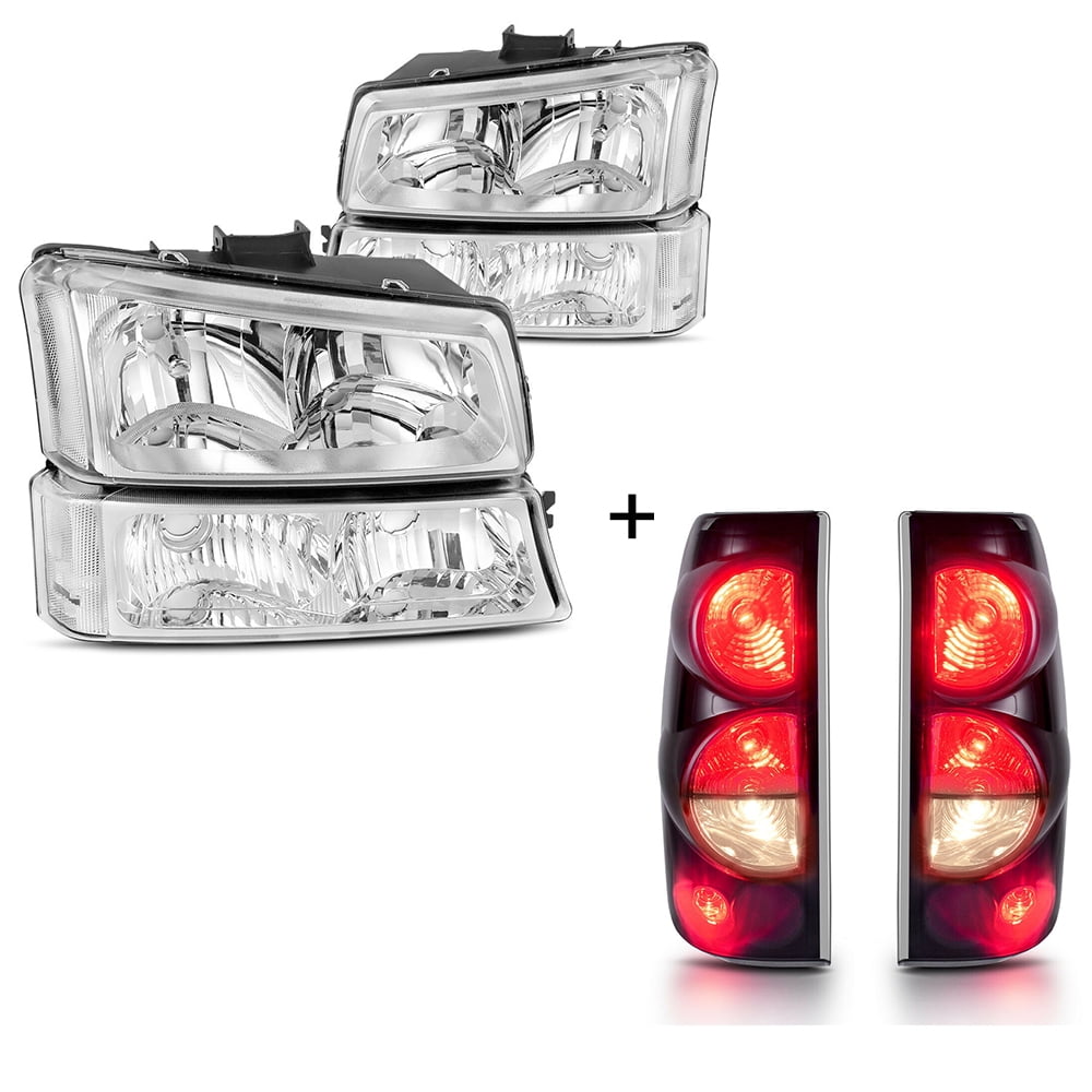 for 20032006 Chevy Silverado 1500 2500 2500HD Headlights Chrome