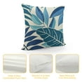 thumbnail image 4 of Fenyluxe Tropical Pillow Covers Navy Blue Aqua Teal Cyan Palm Leaves Plant Throw Pillows for Couch Summer Leaf Pillowcase Outdoor Decorative Cushion Case for Sofa Bed Decor 20x20in, 4 of 5