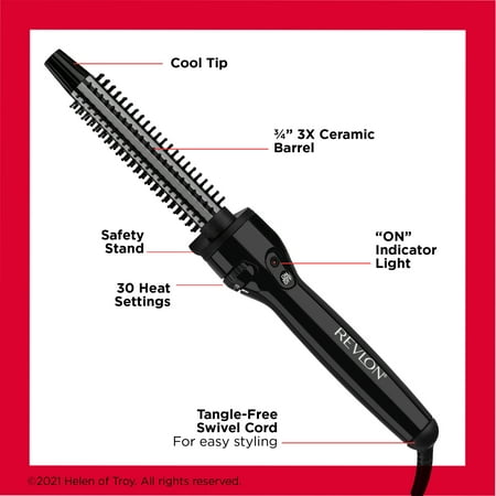 Revlon Perfect Heat Ceramic 3/4" Curling Iron Brush, Black