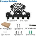 thumbnail image 3 of Pug Dog Coat Rack Wall Mount Dog Pet Key Holder for Wall 11.8×7.9inch Animal Wooden Wall Hook Rustic Decorative Dog Hook 5 Alloy Hooks for Gift Dog Leash Entryway Living Room Farmhouse, 3 of 9