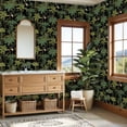 thumbnail image 4 of Peel and Stick Wallpaper Tropical Jungle Palm Trees Greenery Black Wall Mural 23.6in x 9.8ft Self Adhesive Removable Wall Paper Renter Friendly Wallpaper for Nursery Bedroom Cabinets, 4 of 8