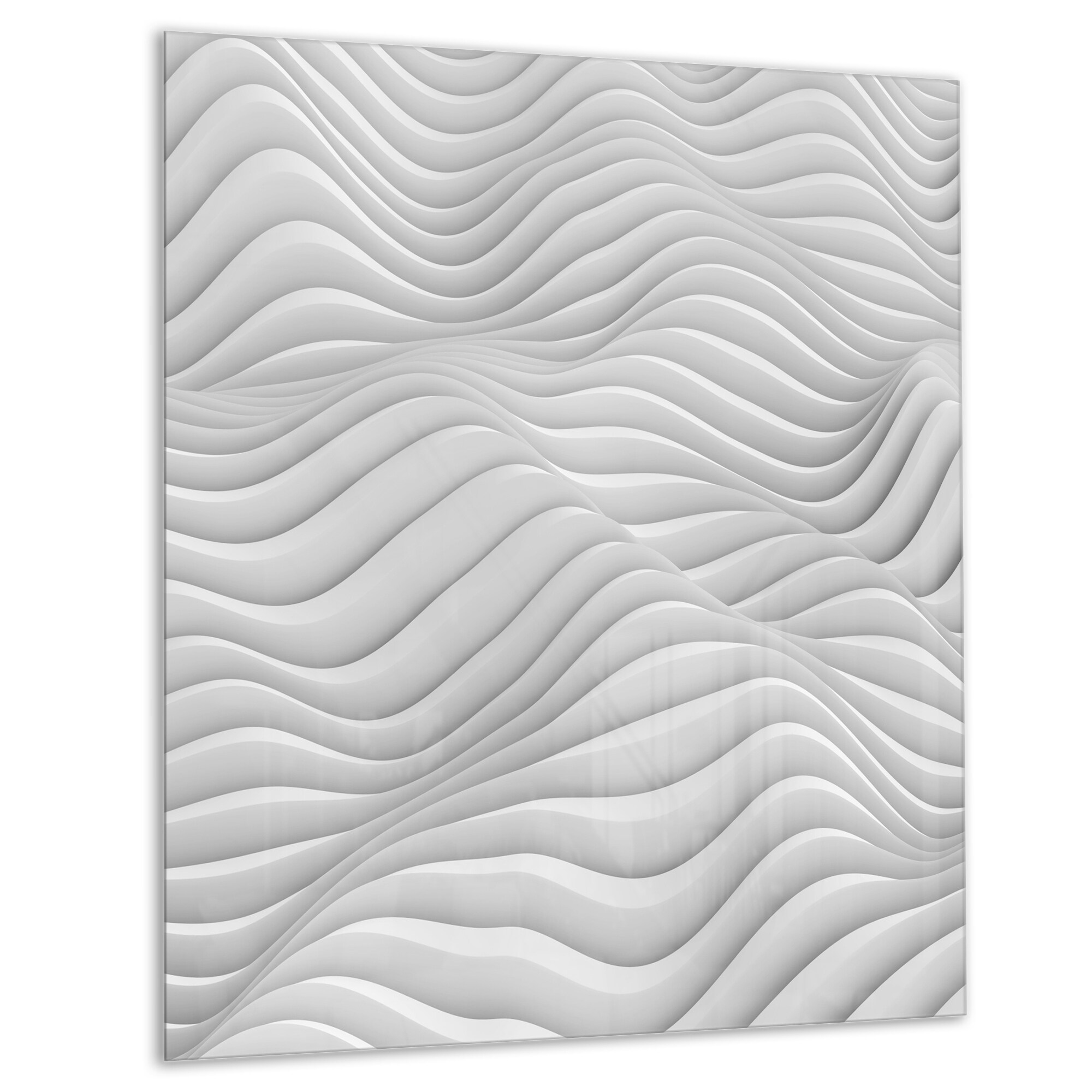 Designart 'Fractal Rippled White 3D Waves' Metal Wall Art