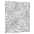 DESIGN ART Fractal Rippled White 3D Waves Abstract Art Glossy Metal
