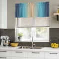 thumbnail image 4 of 2 Pack Valances for Window, Blue Teal Ombre Short Curtains for Kitchen Bedroom Living Room, Modern Yellow Gradient Farmhouse Art Rod Pocket Small Window Treatment Valance Drapes 42 x 18 Inch, 4 of 8
