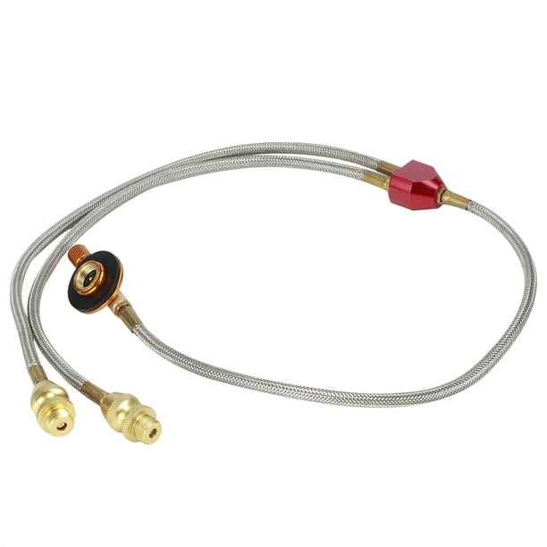 Estufa Tanques planos Adaptador de manguera Accesorios Adaptador de manguera de tanque de gas Adaptador de recarga de gas Estufa de camping que conecta 2 quemadores para fiestas Amonsee Otros