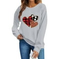 thumbnail image 5 of Wowcloth Woman's Crewneck Sweatshirt, Long Sleeve with Valentine Print, Soft and Comfortable for Daily Wear and Valentine's Day, 5 of 6