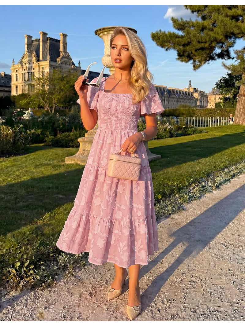 flower dress graduation Chic / Beautiful White Floral Homecoming Graduation Dresses 2024 A-Line / Princess Spaghetti Straps Sleeveless Backless Tea-length Formal Dresses