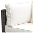 thumbnail image 2 of Benzara Faux Rattan Corner Chair with 1 Seat & 2 Back Cushions, Brown And Ivory, 2 of 2