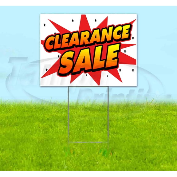 Clearance Sale (18" x 24") Yard Sign, Includes Metal Step Stake