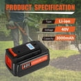 thumbnail image 7 of 40V MAX 3.0Ah Lithium Ion Battery Replacement for BLACK+DECKER 40 Volt Batteries LBX1540 LBX2040 LBX2540 LBXR36, 7 of 7