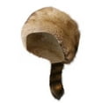 thumbnail image 3 of ZQUUVOU Cossack Style Faux Fur Raccoon Tail Coonskin Cap, Round Flat Top Boone Hat Raccoon Tail Hats For Winter Khaki, 3 of 3
