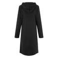 thumbnail image 5 of Baberdicy Women's Long Hooded Zip up Hoodie, Street Style Irregular Hem Fleece Top , Irregular-Hem Hoodie, Longline Zip Sweatshirt, Streetwear Layer Black M, 5 of 5