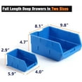 thumbnail image 3 of General Wall Mounted Storage Bins, Wall Storage Bins Parts Rack 10 Bins&3 Rails Wall Mount Tool Organizer Hardware Storage Organizer (Blue), 3 of 6