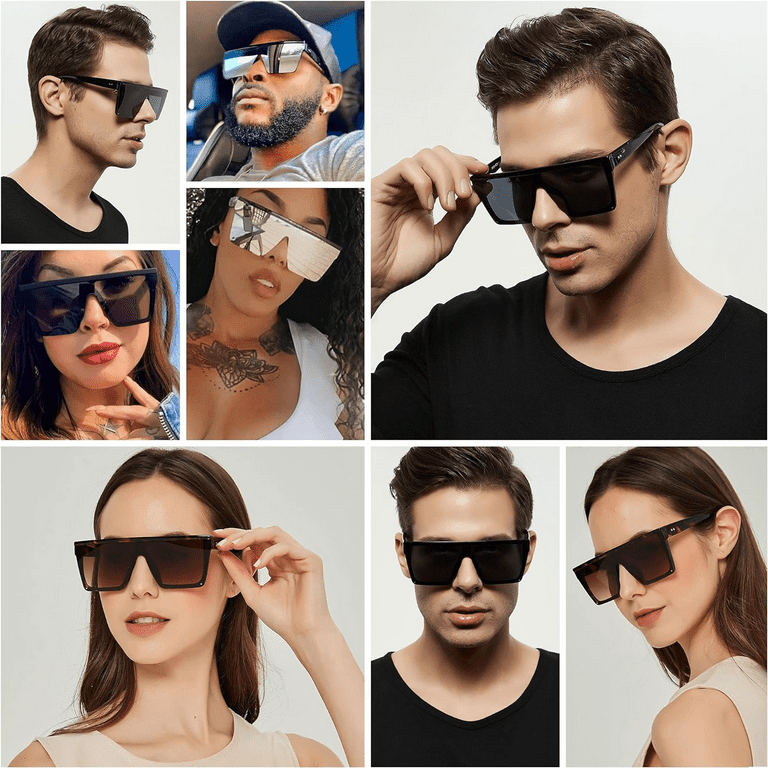Large rimless sunglasses sales