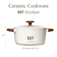 thumbnail image 2 of Carote 5 QT Stock Pot with Lid, Ceramic Nonstick Soup Pot, Induction Compatible, Easy to Clean, White, 2 of 6