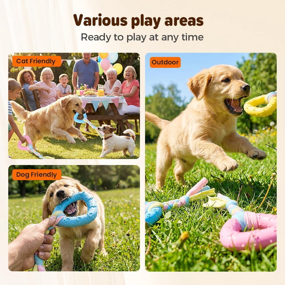24 Pack Dog Chew Toys, Variety Rubber Fabric Shapes Teeth Cleaning Boredom Relief Training Play for Puppy Teething Small Dogs