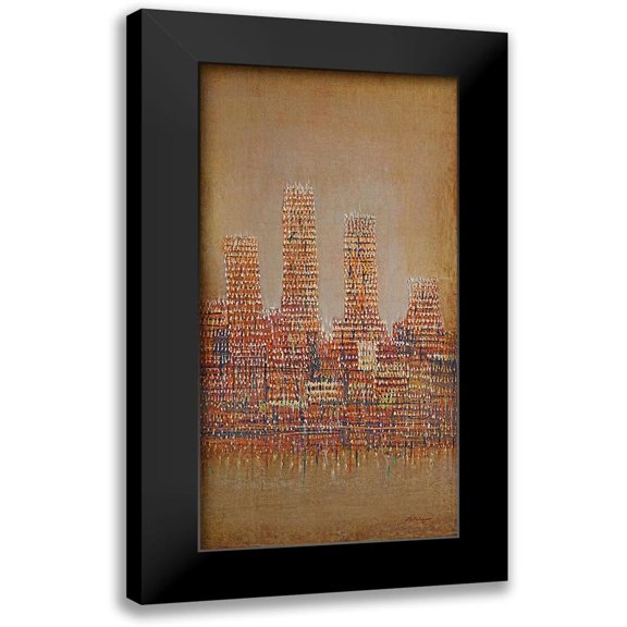 Holsinger, Joel 9x14 Black Modern Framed Museum Art Print Titled - Big City Skyline