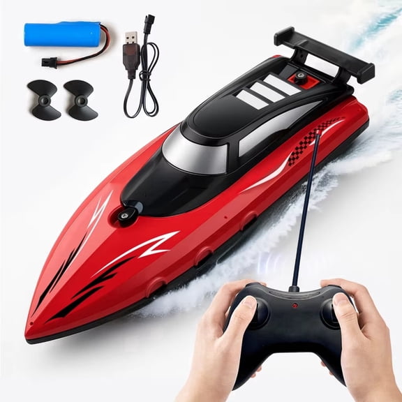 Tigozz Remote Control Boat for Kids, Waterproof RC Speedboat with Dual Motors, 27MHz Electric Toy for Pools and Lakes, Ages 8 