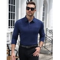 thumbnail image 6 of COOFANDY Long Sleeve Polo Shirts for Men Casual Dress Button Golf Tennis Collared Shirt with Pocket, Basic Lightweight Dry Fit Shirt for Work Travel, 6 of 8