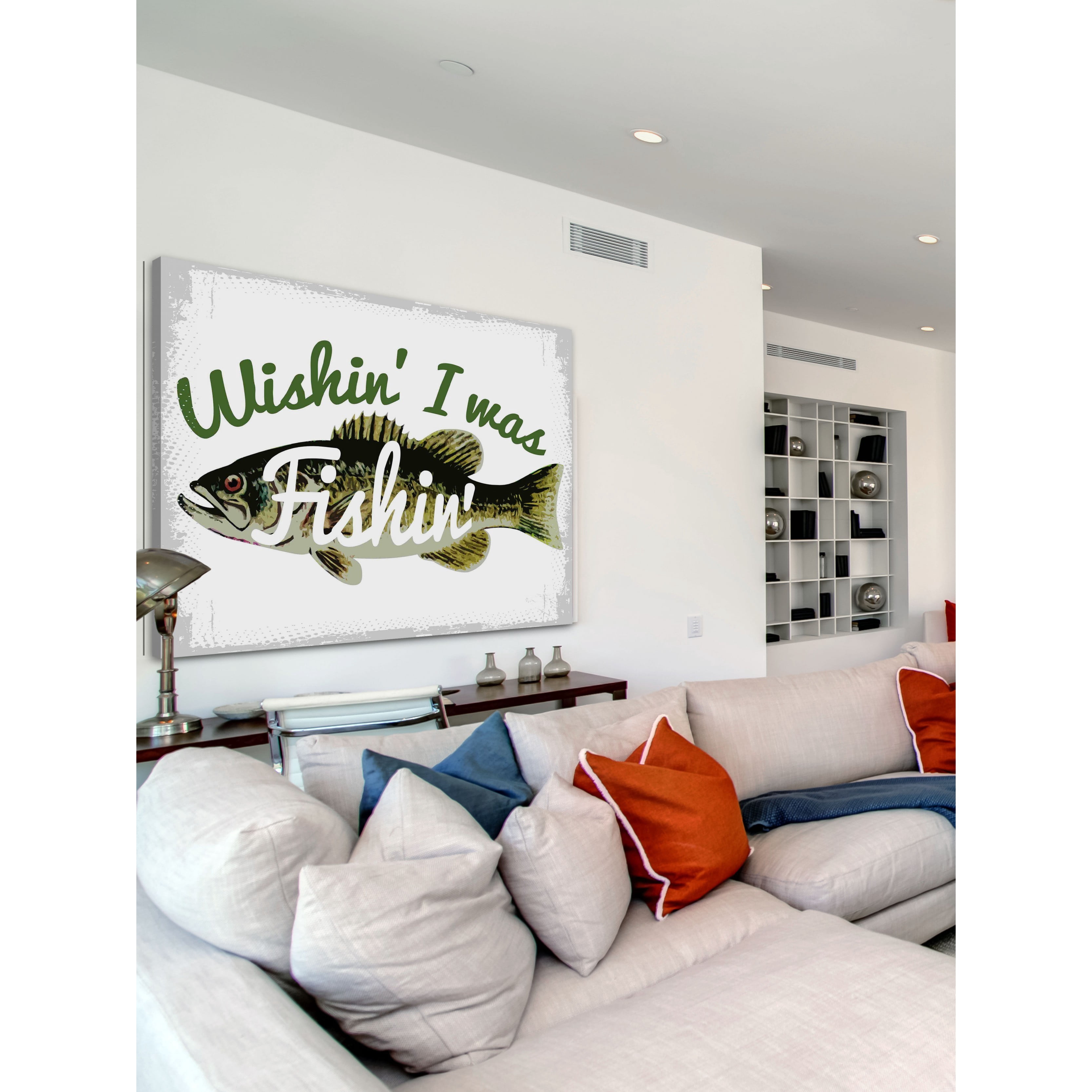 Marmont Hill Wishin I Was Fishin by Saturday Evening Post Painting Print on Canvas