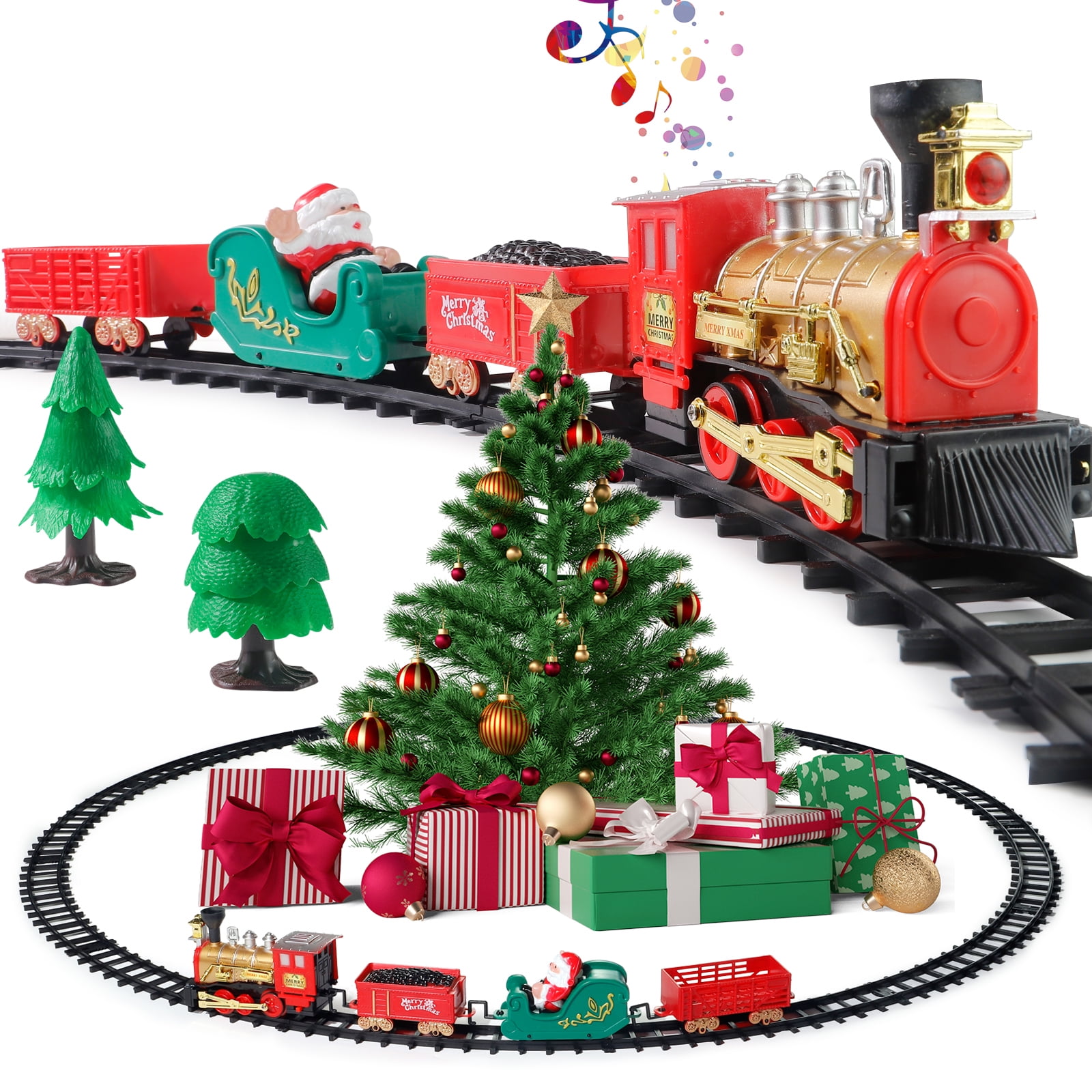 Small Holiday Metal Santa Model-Electric Christmas Train Set, Z