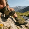 thumbnail image 6 of Fittington Men's Walking Hiking Shoes Outdoor Trekking Athletic shoes Arch Support | Reflective Safety Feature | Dark Brown/Black, 6 of 10