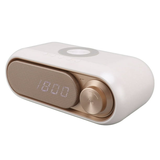 Radio Del Reloj De Alarma Con Altavoz De Carga Inalámbrica Y Bluetooth, Despertador Digital LED Con Puerto De Carga USB, Relojes De Alarma Radio Para Dormitorio, Cama