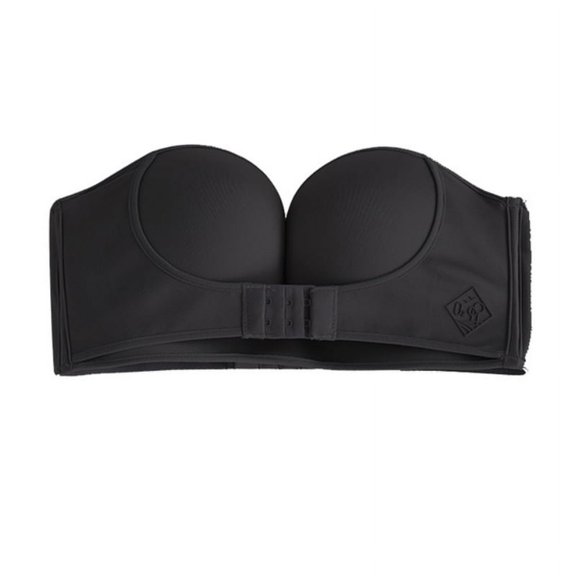 Wisremt Front Closure Adjustable Women Padded Bra Gather Strapless Bra Super Push Up Invisible Bra