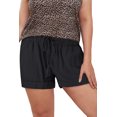 thumbnail image 4 of Women's Black Elastic Waist Drawstring Pocket Shorts, 4 of 8