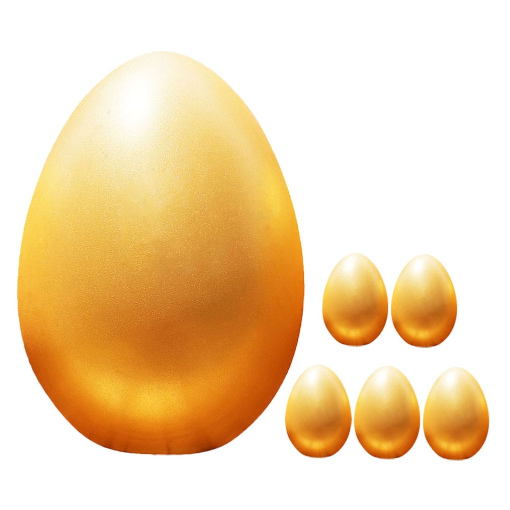 OUNONA 6Pcs Empty Golden Eggs Wedding Party Lottery Egg Multi-functional Golden Easter Egg