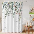 thumbnail image 6 of Shower Curtain Green Eucalyptus Leaves Shower Curtains for Bathroom Decor, Waterproof Polyester Shower Curtain Set with Hooks, Standard Size 72" x 72" Spring Plant Floral, 6 of 9